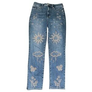 Madewell Denim Jeans with Whimsical Embroidery